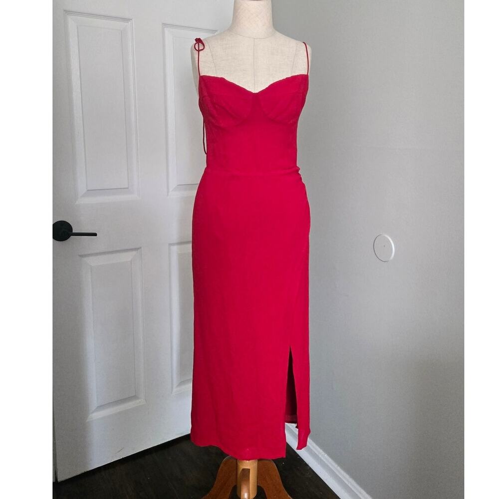 Reformation Kourtney Self-Tie Crepe Midi Dress Size 8